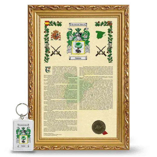 Carasa Framed Armorial History and Keychain - Gold