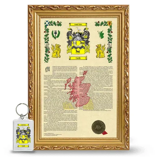 Carik Framed Armorial History and Keychain - Gold