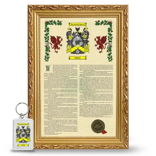 Carnac Framed Armorial History and Keychain - Gold