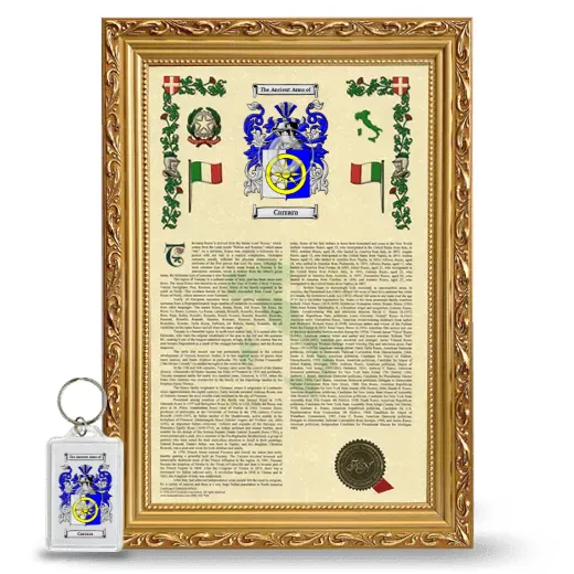 Carrara Framed Armorial History and Keychain - Gold