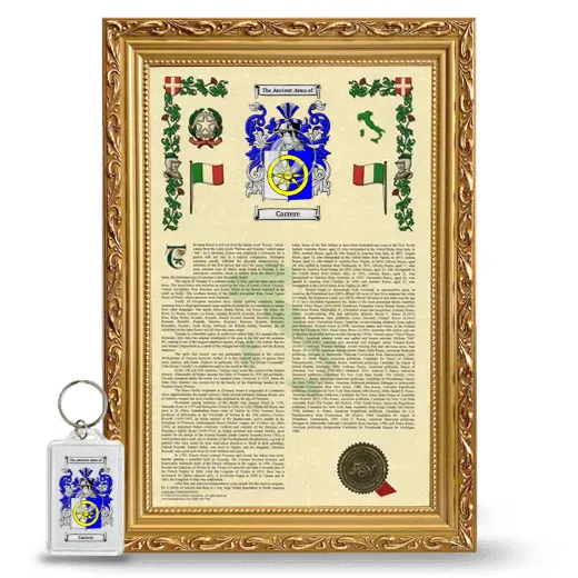 Carrere Framed Armorial History and Keychain - Gold