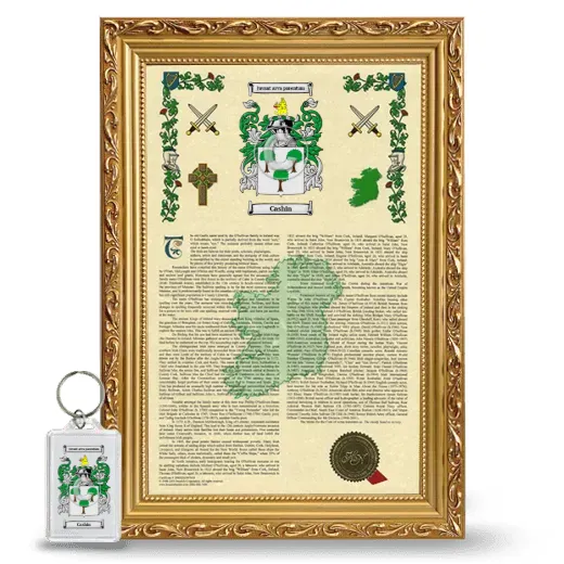 Cashin Framed Armorial History and Keychain - Gold