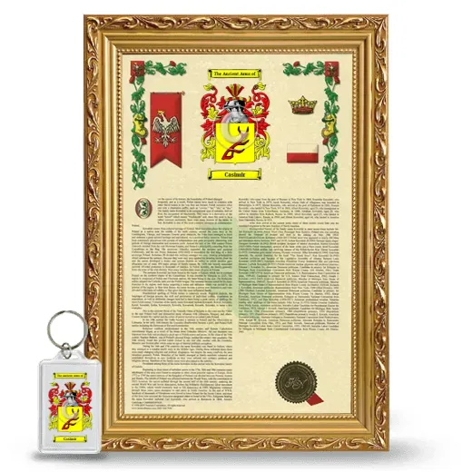 Casimir Framed Armorial History and Keychain - Gold