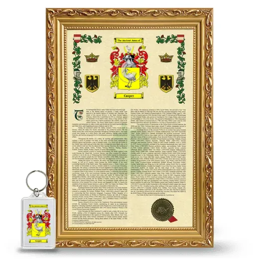 Casper Framed Armorial History and Keychain - Gold