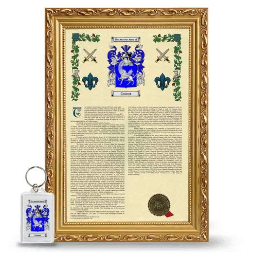 Cassart Framed Armorial History and Keychain - Gold