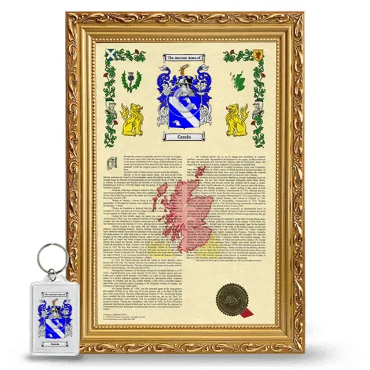 Cassia Framed Armorial History and Keychain - Gold