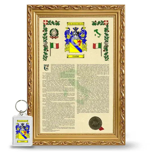 Centini Framed Armorial History and Keychain - Gold