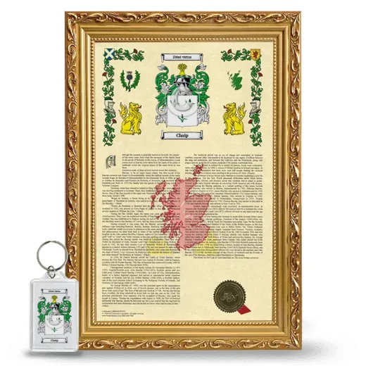 Chaip Framed Armorial History and Keychain - Gold
