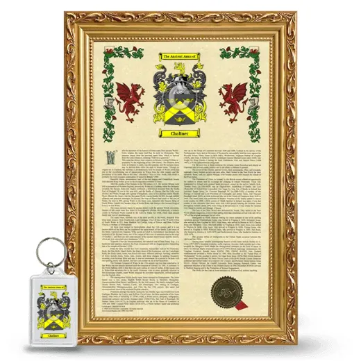 Chaliner Framed Armorial History and Keychain - Gold
