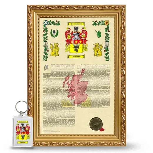 Chanceler Framed Armorial History and Keychain - Gold