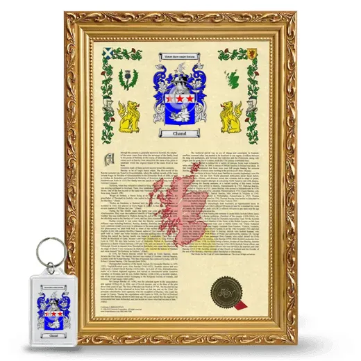 Chand Framed Armorial History and Keychain - Gold