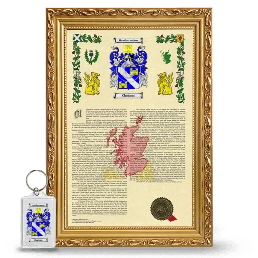 Chattam Framed Armorial History and Keychain - Gold