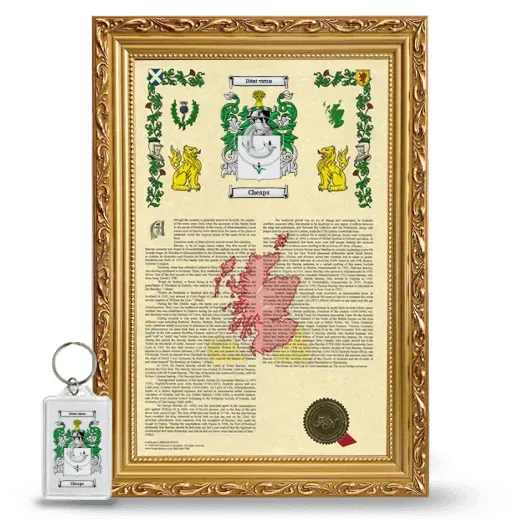 Cheaps Framed Armorial History and Keychain - Gold