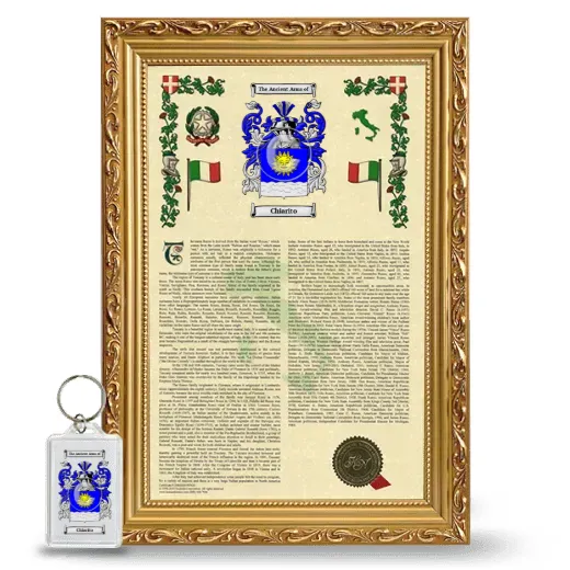 Chiarito Framed Armorial History and Keychain - Gold