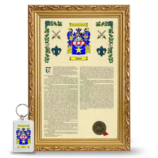 Chouet Framed Armorial History and Keychain - Gold