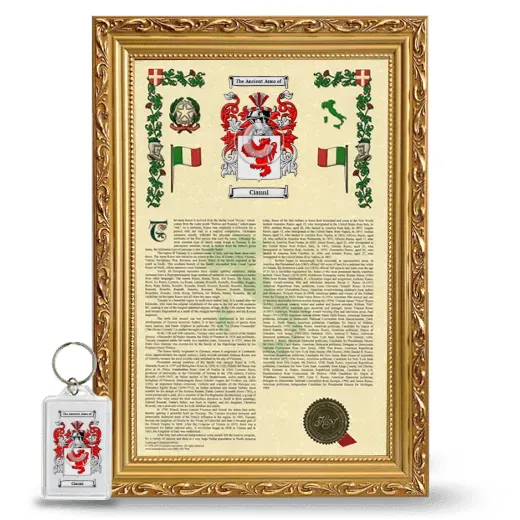 Cianni Framed Armorial History and Keychain - Gold