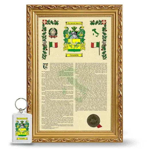 Ciccariello Framed Armorial History and Keychain - Gold