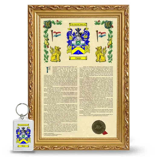 Claeys Framed Armorial History and Keychain - Gold