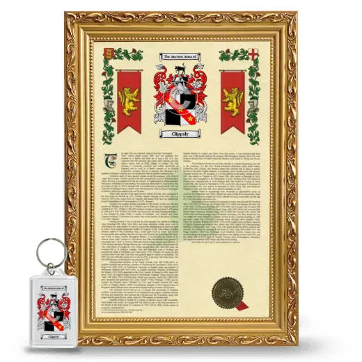 Clippsly Framed Armorial History and Keychain - Gold