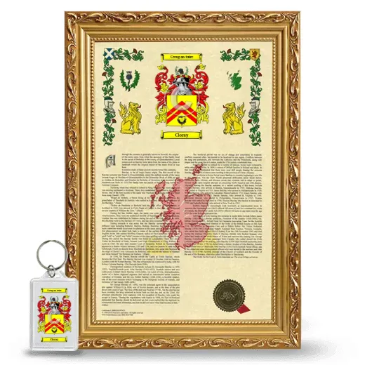 Cloray Framed Armorial History and Keychain - Gold