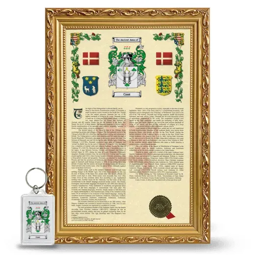 Cnut Framed Armorial History and Keychain - Gold
