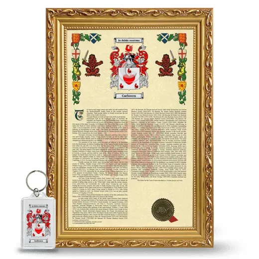 Cocbourn Framed Armorial History and Keychain - Gold