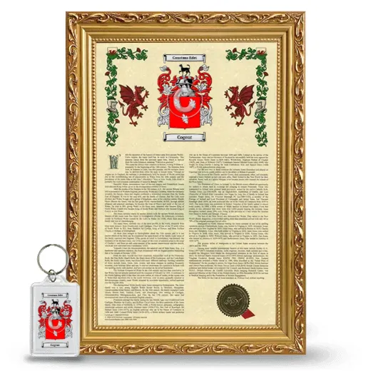 Cogent Framed Armorial History and Keychain - Gold