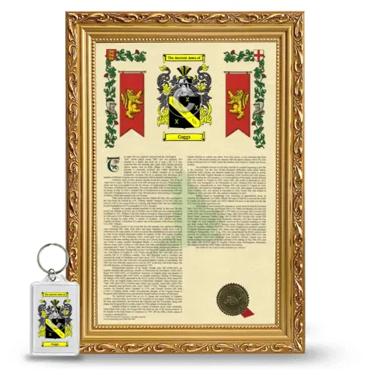 Coggs Framed Armorial History and Keychain - Gold