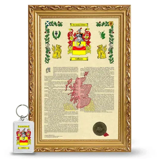 Colbarte Framed Armorial History and Keychain - Gold