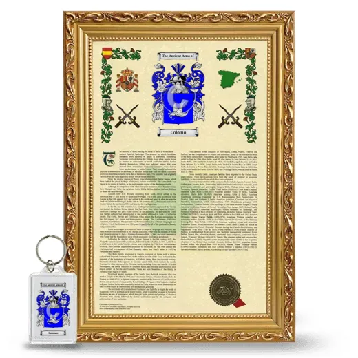 Colomo Framed Armorial History and Keychain - Gold