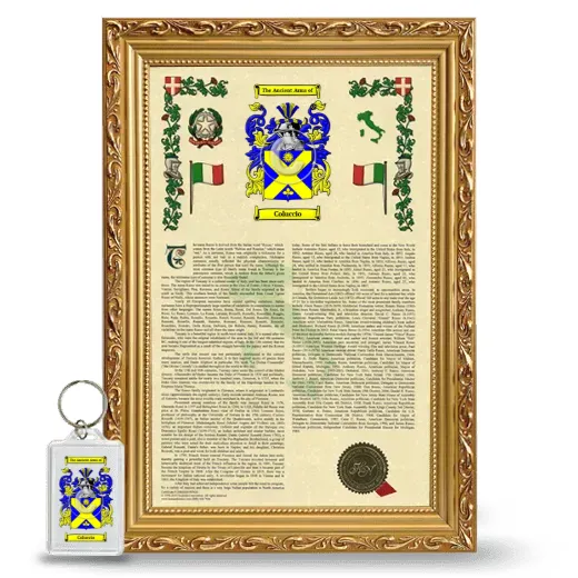 Coluccio Framed Armorial History and Keychain - Gold