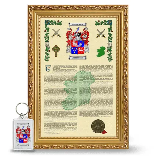 Comberfeard Framed Armorial History and Keychain - Gold