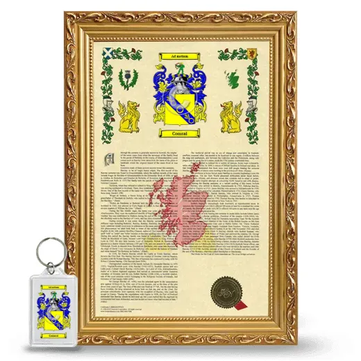 Comrai Framed Armorial History and Keychain - Gold
