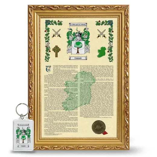 Connair Framed Armorial History and Keychain - Gold