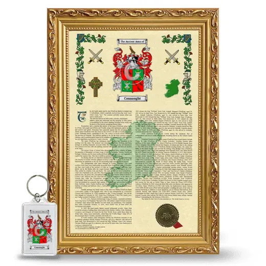 Connaught Framed Armorial History and Keychain - Gold