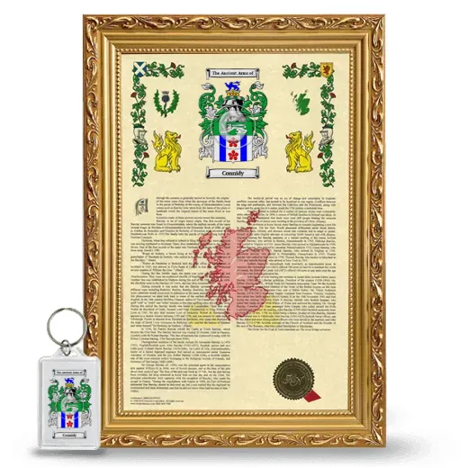 Connidy Framed Armorial History and Keychain - Gold