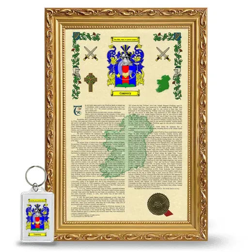 Convery Framed Armorial History and Keychain - Gold