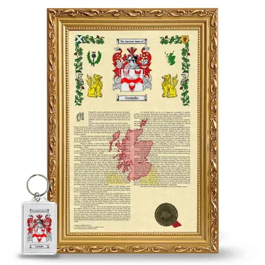 Cormyke Framed Armorial History and Keychain - Gold