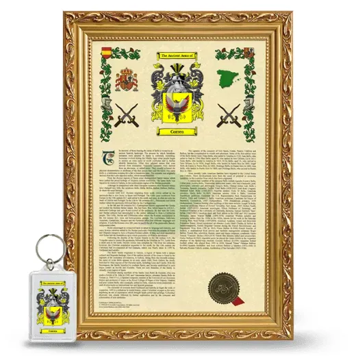 Correa Framed Armorial History and Keychain - Gold