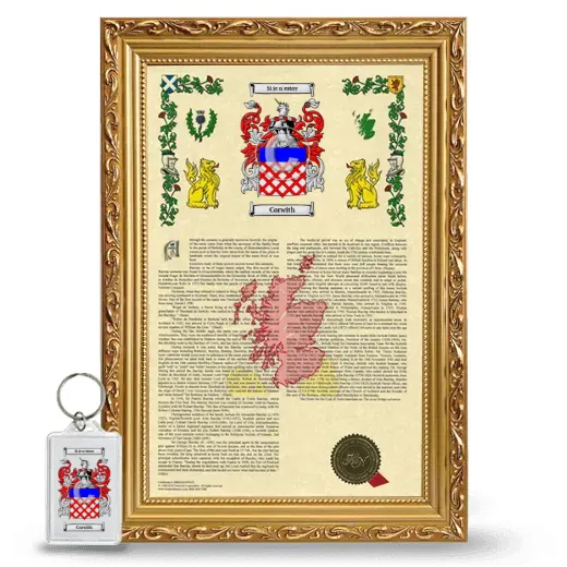 Corwith Framed Armorial History and Keychain - Gold