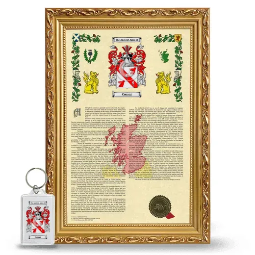 Cosant Framed Armorial History and Keychain - Gold