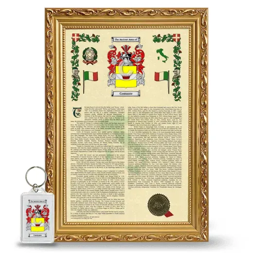 Costante Framed Armorial History and Keychain - Gold