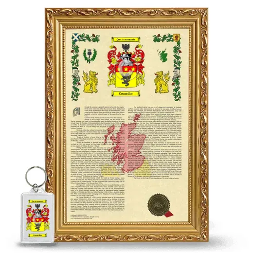 Councilor Framed Armorial History and Keychain - Gold