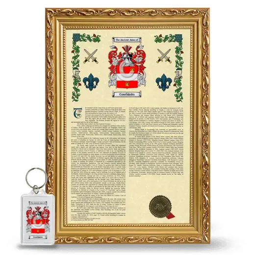 Couthiaits Framed Armorial History and Keychain - Gold