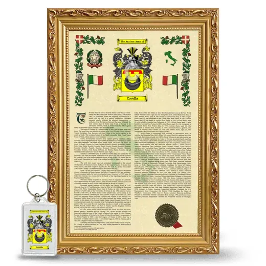 Covella Framed Armorial History and Keychain - Gold