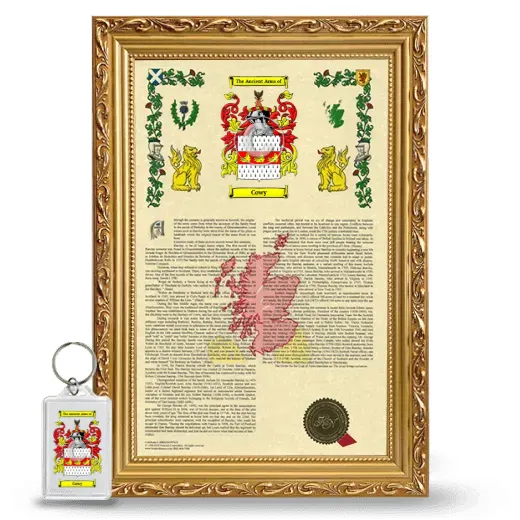 Cowy Framed Armorial History and Keychain - Gold