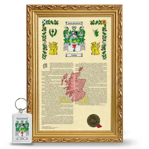 Cowyn Framed Armorial History and Keychain - Gold