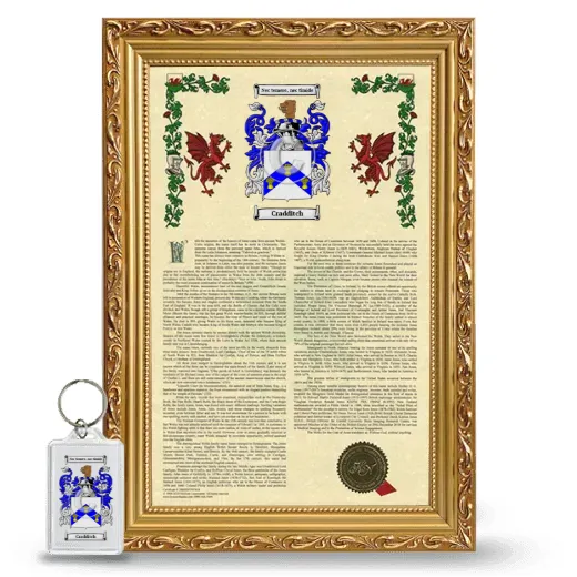Cradditch Framed Armorial History and Keychain - Gold