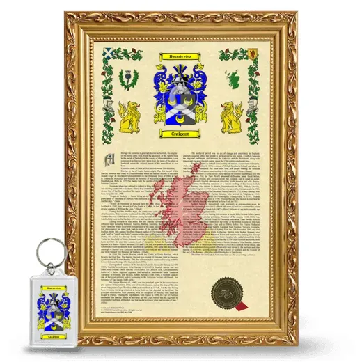 Craigent Framed Armorial History and Keychain - Gold
