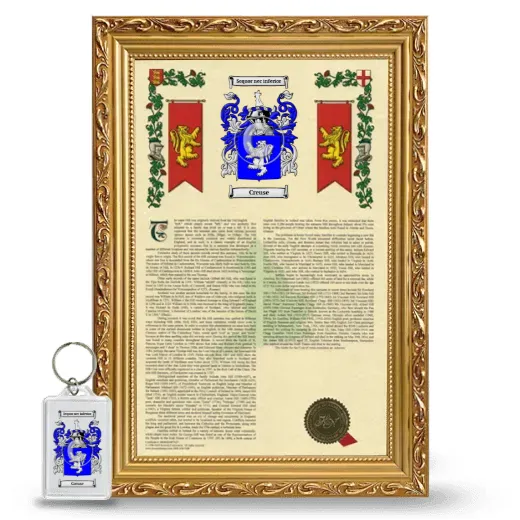 Creuse Framed Armorial History and Keychain - Gold